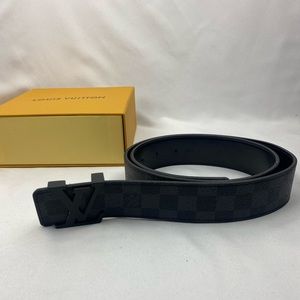 Louis Vuitton Initial Graphite Damier Belt Size 90